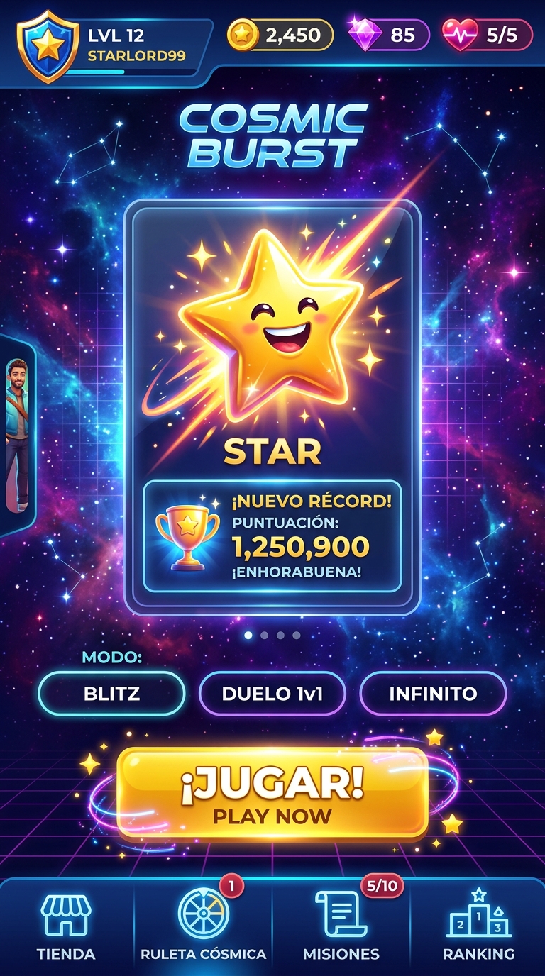 Star Tap Arcade Gameplay de Pantalla Principal